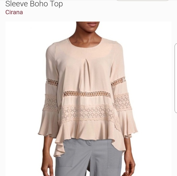 Cirana Tops - Cirana white flowy lace top